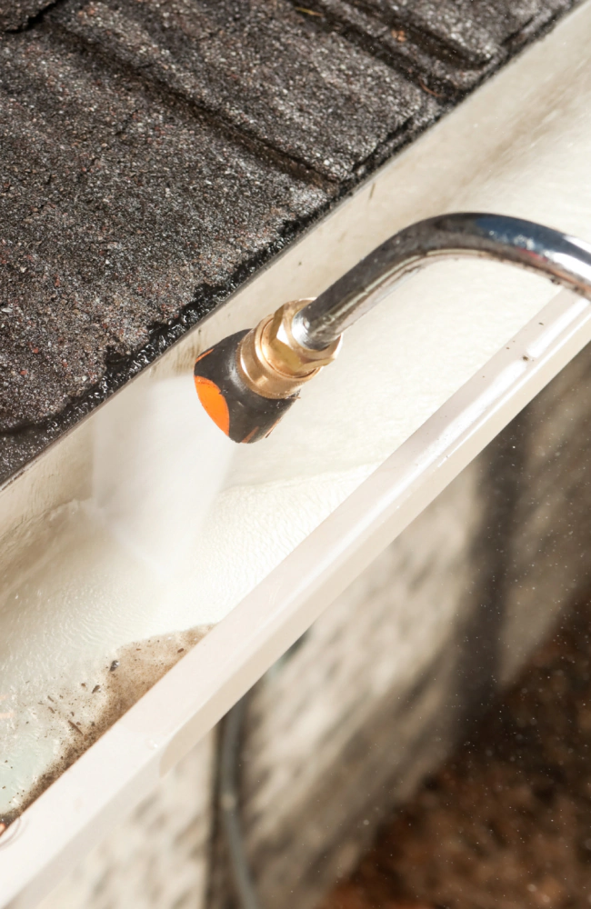 gutter cleaning on going work