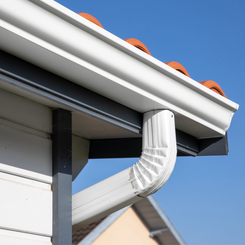 new k style roof gutter installed